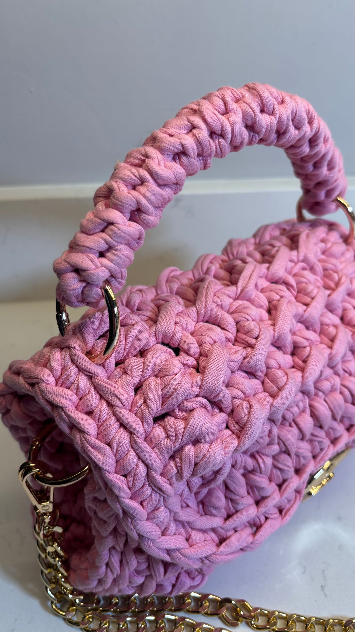 Pink Waffle Stitch Bag