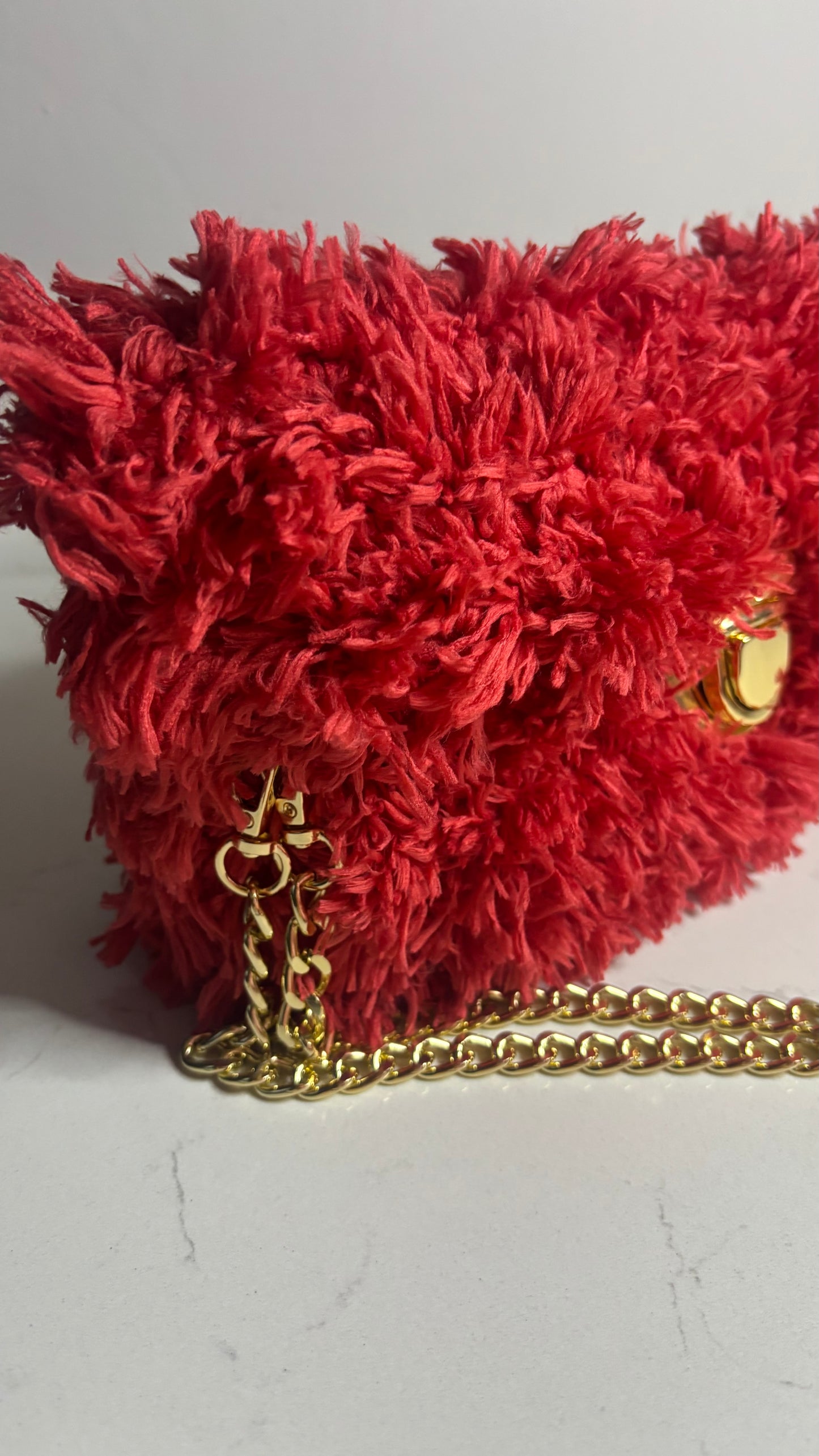 Red Fluffy Classic Flap