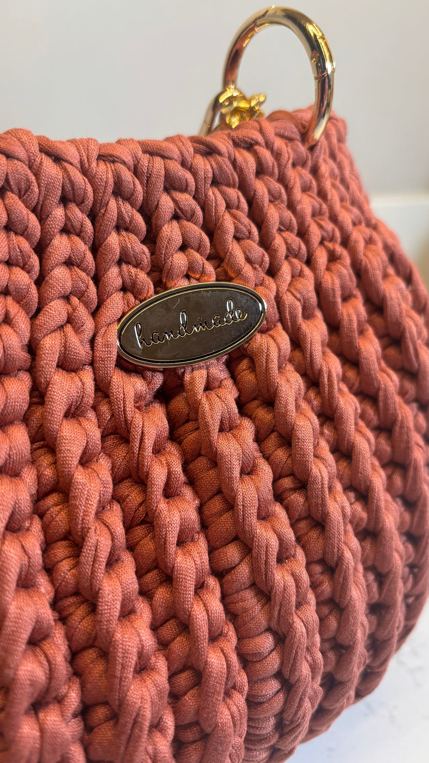 Camel Beige Ribbed Bag