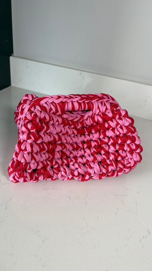 The Cleo Clutch- Pink & Red