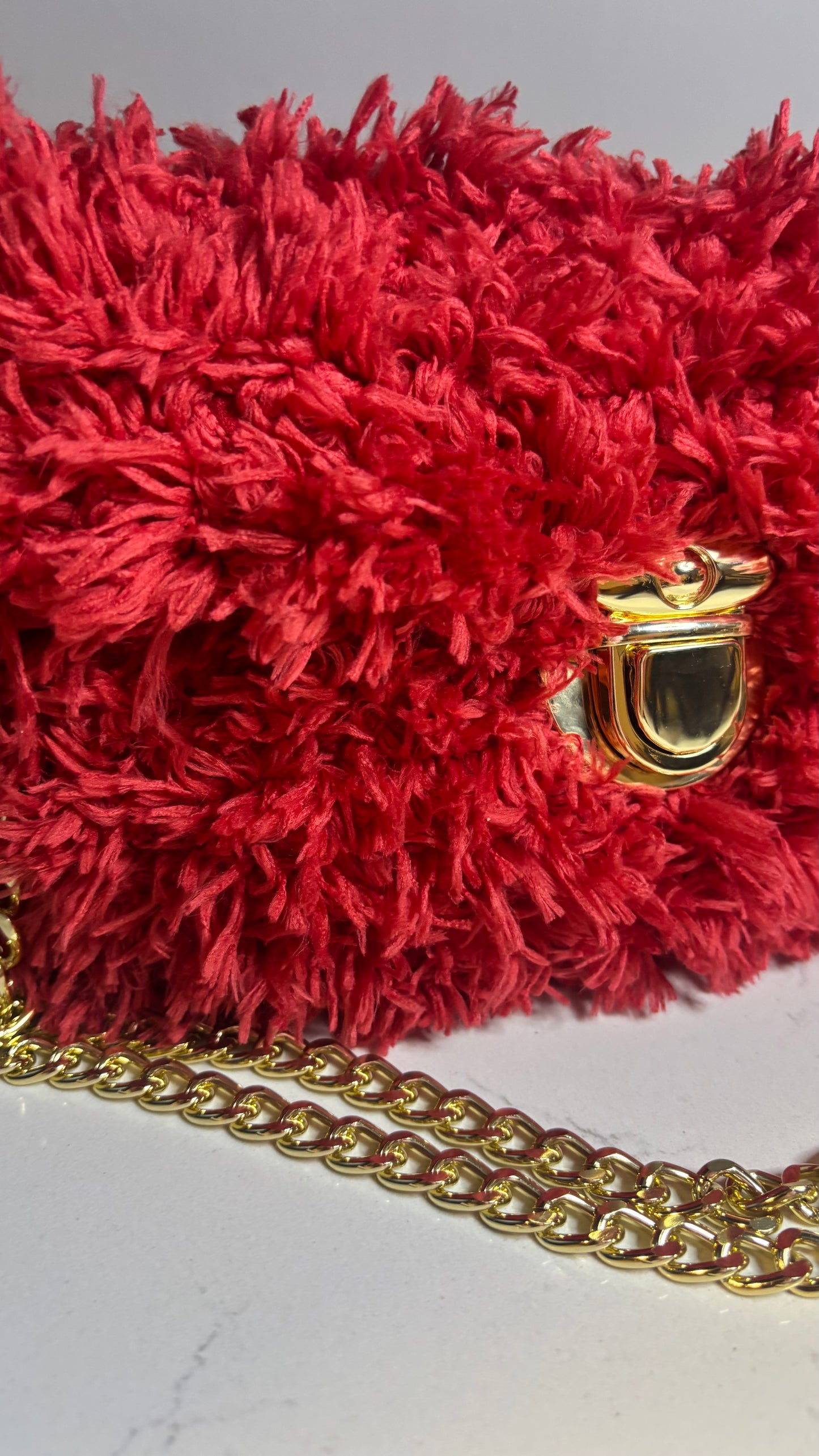Red Fluffy Classic Flap