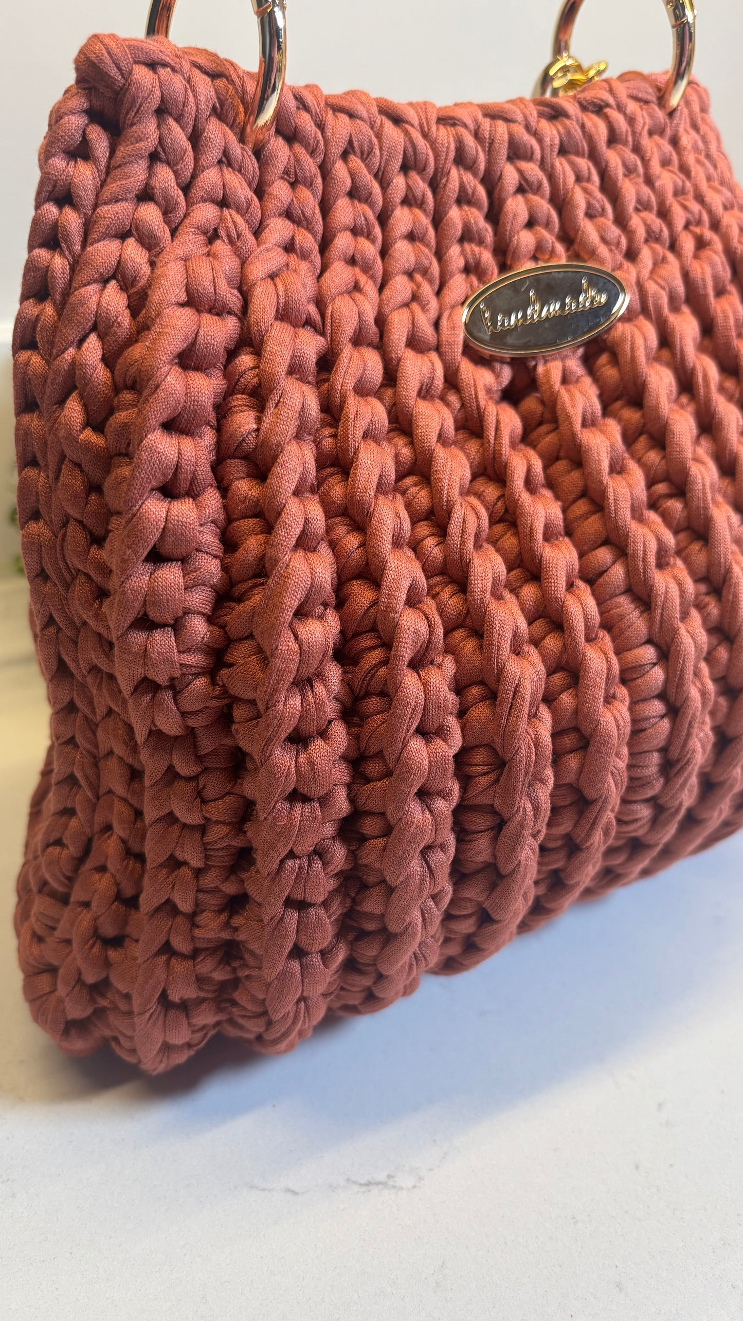 Camel Beige Ribbed Bag
