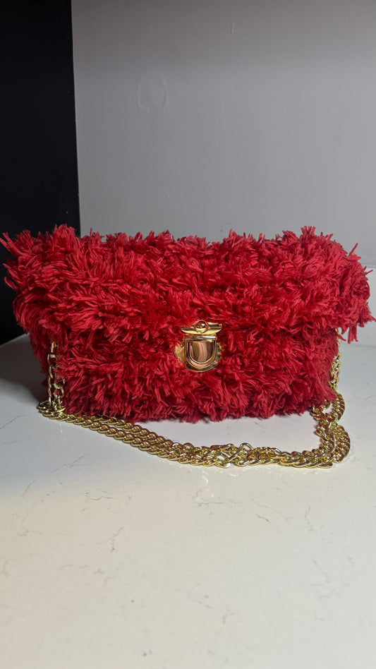 Red Fluffy Classic Flap