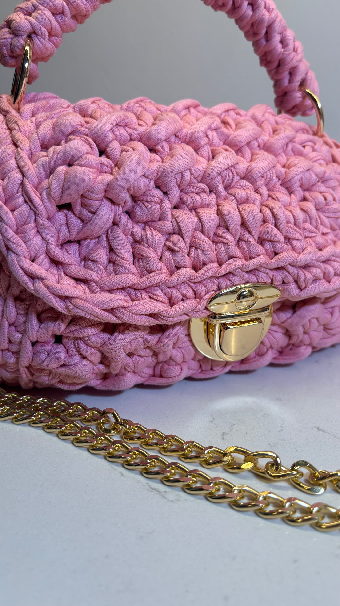 Pink Waffle Stitch Bag