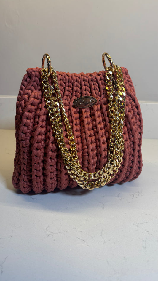 Camel Beige Ribbed Bag