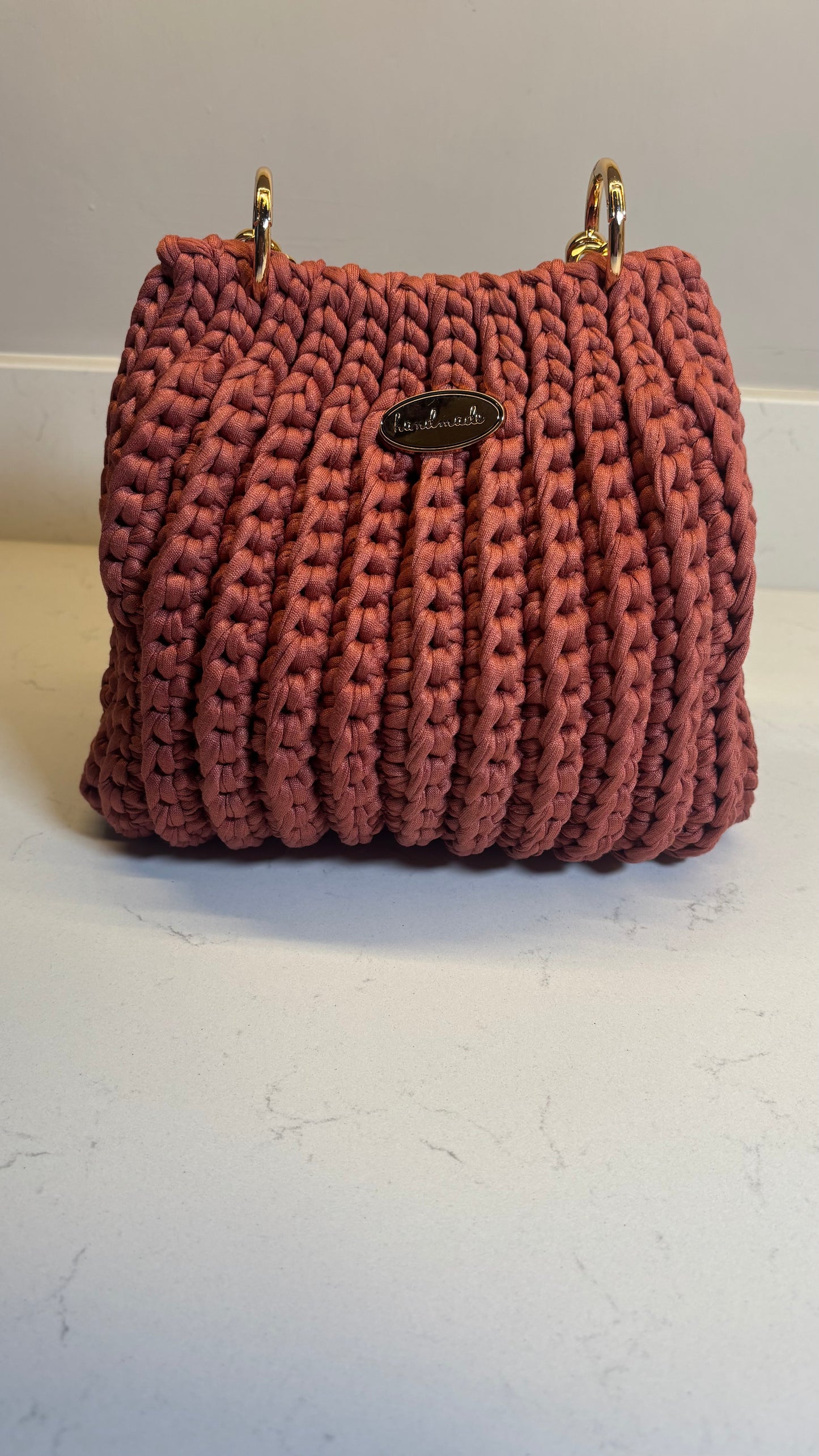 Camel Beige Ribbed Bag