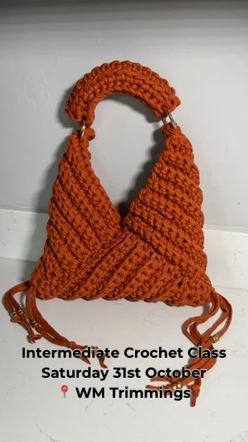 Intermediate Level Crochet Bag Class- Saturday 31st October 2026